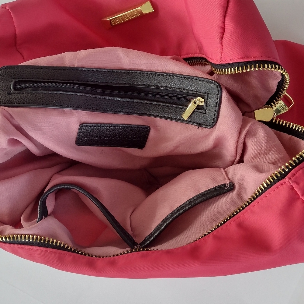 Steven Madden Nylon Logo Zipper Backpack - Picture 14 of 16